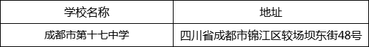 成都市第十七中學(xué)地址在哪里？