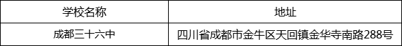 成都市成都三十六中地址在哪里？