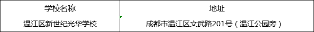 成都市溫江區(qū)新世紀(jì)光華學(xué)校地址在哪里？