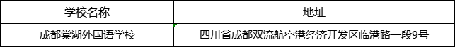 成都市成都棠湖外國語學(xué)校地址在哪里？