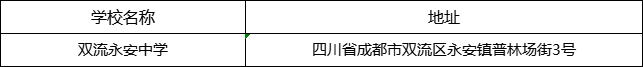 成都市雙流永安中學(xué)地址在哪里？