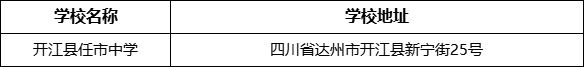 達(dá)州市開(kāi)江縣任市中學(xué)學(xué)校地址在哪里？