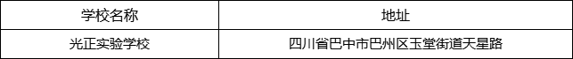 巴中市光正實驗學校地址在哪里？