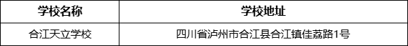 瀘州市合江天立學(xué)校地址在哪里？