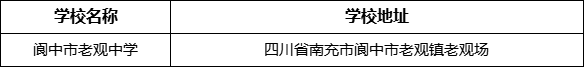 南充市閬中市老觀中學(xué)地址在哪里？