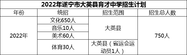 2024年遂寧市大英縣育才中學(xué)招生計(jì)劃是多少？