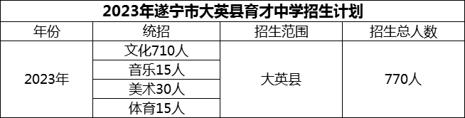 2024年遂寧市大英縣育才中學(xué)招生計(jì)劃是多少？