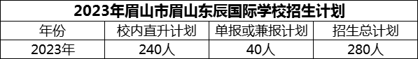 2024年眉山市眉山東辰國(guó)際學(xué)校招生計(jì)劃是多少？