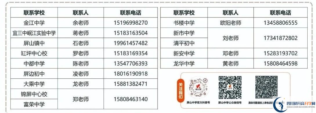2026年宜賓市屏山中學(xué)招辦電話是多少？