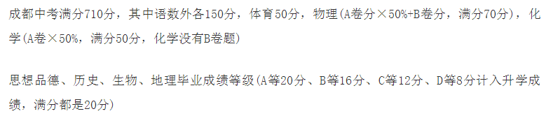 2020年成都中考總分多少？中考滿分是多少？