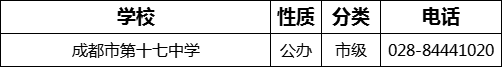 成都市第十七中學(xué)2022年招生電話(huà)是多少？